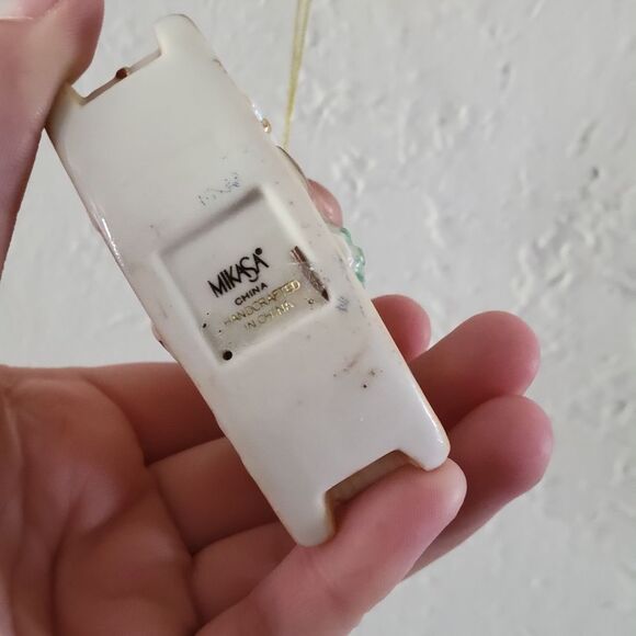 VINTAGE ✨️ Mikasa Bear on Rocking Horse Ornament - Picture 4 of 4